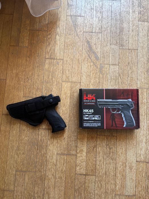Airsoft - Пистолет HK 45 ( CO2 / 2J ) + 8 CO2 Капсули на Walther
