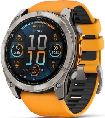 Garmin Fenix 8 51mm Sapphire Titanium Orange