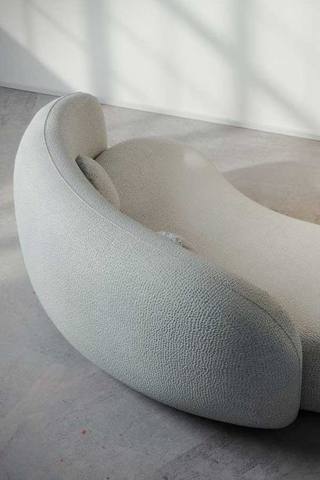 Canapea curbata Lunis crem - Transport Gratuit in 4-10 zile