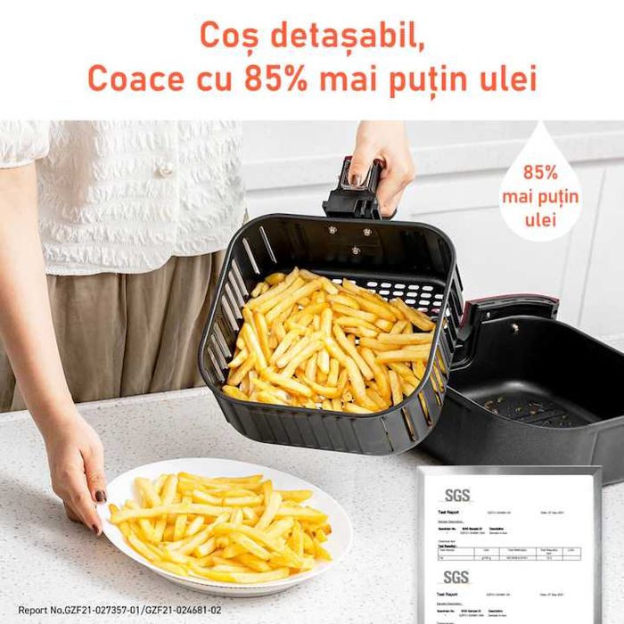 Sigilat Friteuza cu aer cald COSORI Premium CP158-AF-RXB, 2.2kg 5.5l, 1700W, negru