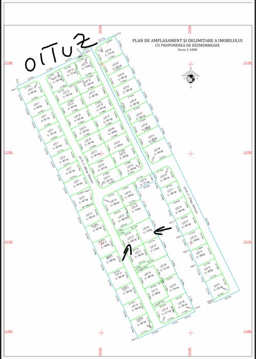 Teren Intravilan Str. Oituz- Berceni - RATE CU BULETINUL- FARA DOBANDA