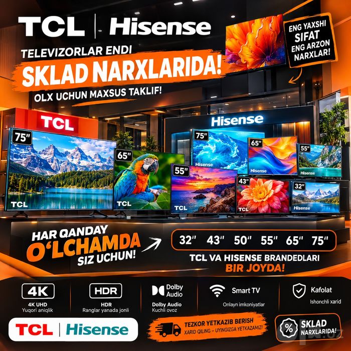 Full HD 4k mini led televizorlar