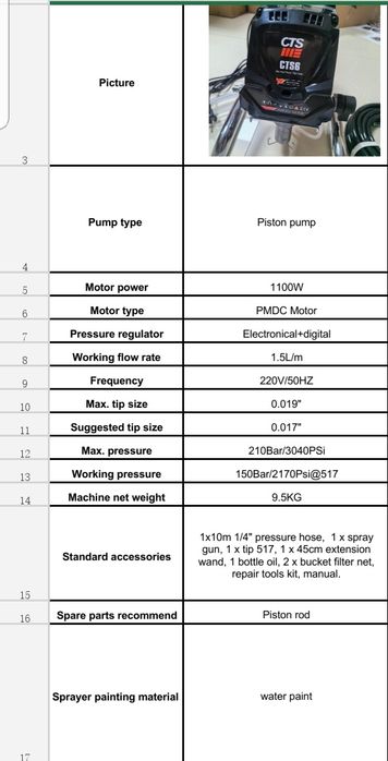 Безвоздушный распылитель, краскопульт