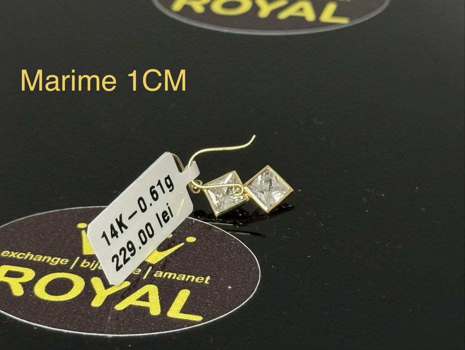 Bijuteria ROYAL : Cercei AUR 14K NOU / 0.61 GR