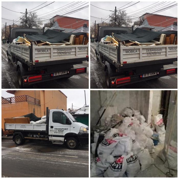 Transport moloz nisip piatra amestec pamant materiale de costructii
