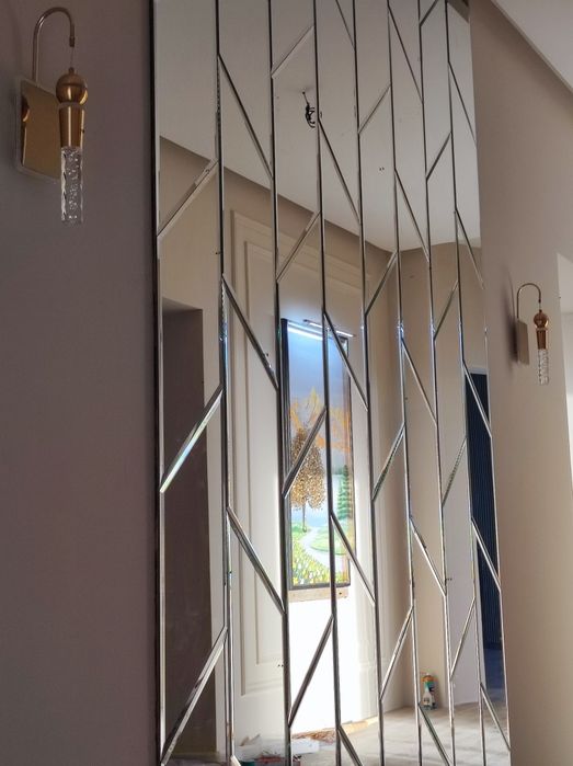 Ромбик Зеркила Ойна кесиш хзмати.Rombik o'rnatish xizmati витрина polk