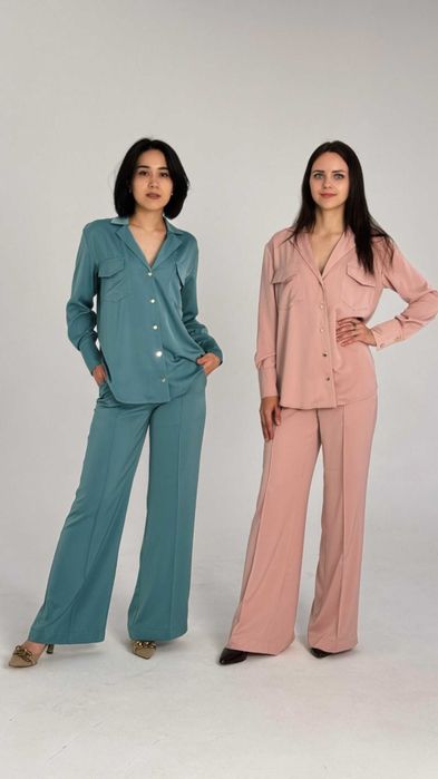 Костюм женский, шелковый FelivAro, брючный, Турция