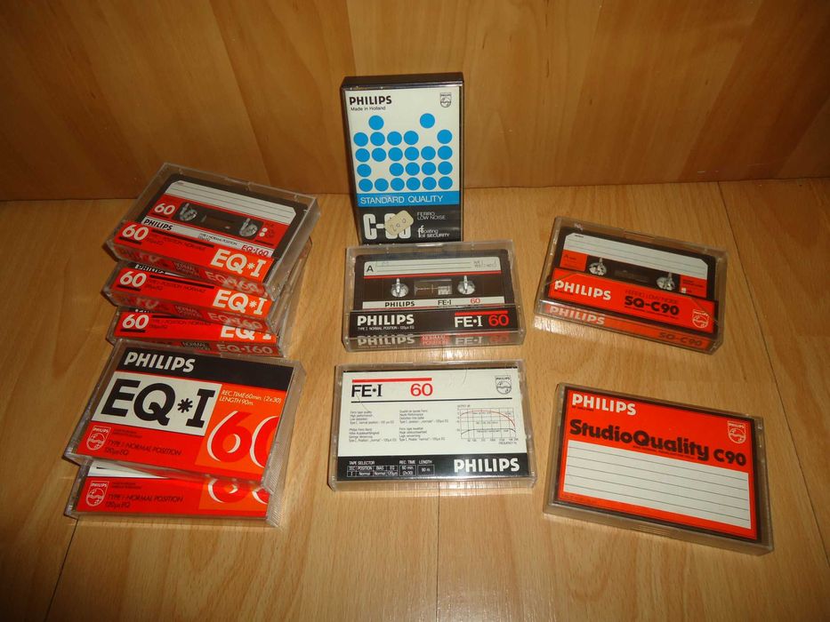 Casete audio AGFA, BASF, Fuji, Philips, Seiko, Sony, TDK, Alfa, Star.