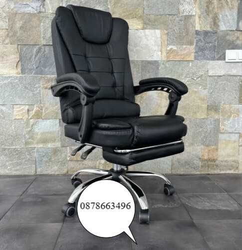 Ергономичен въртящ се офис стол с масаж и поставка за крака