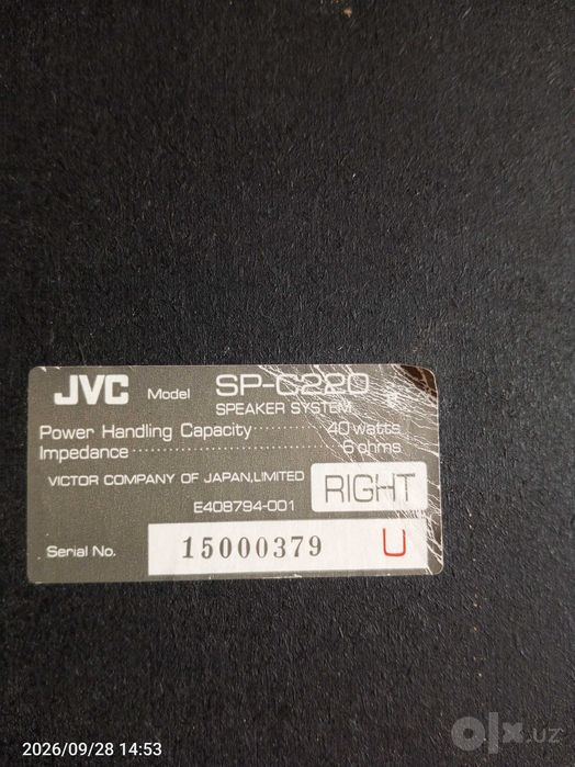 Колонки  JVC 2 штуки  в хорошем  состоянии