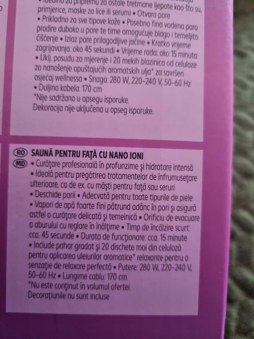 Saună pentru față cu nano ioni
