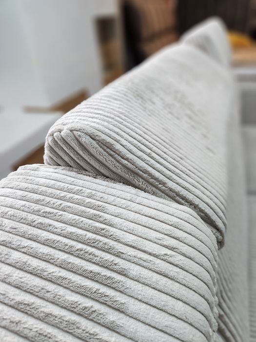 NOU Coltar modular beige, catifea raiata