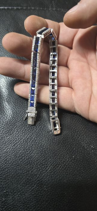 Brățară tenis argint safire