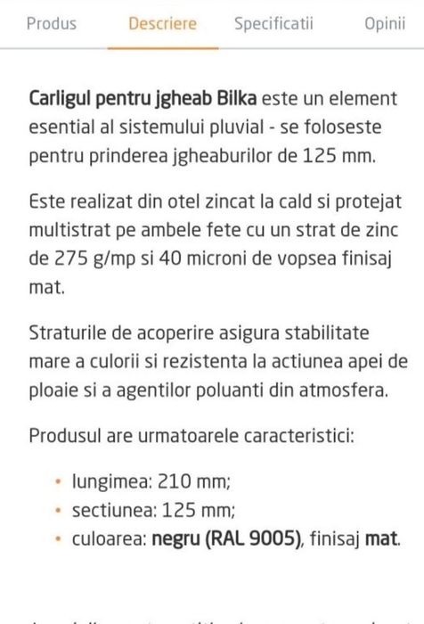 Cârlige Jgheab, Bilka