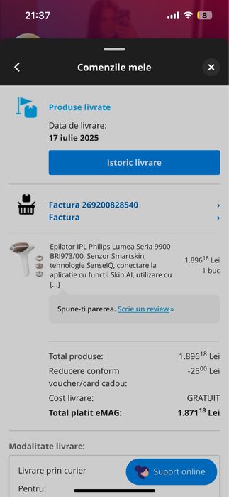 Epilator IPL Philips Lumea Seria 9900 BRI973/00