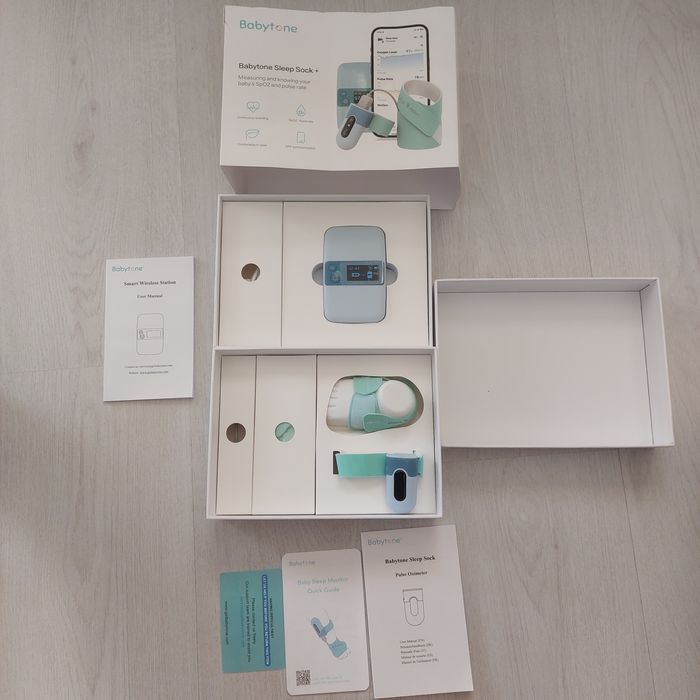 Умен Бебешки Чорап Монитор Babytone Sleep Sock+ | Пулс, Кислород, Сън (С Базова Станция)