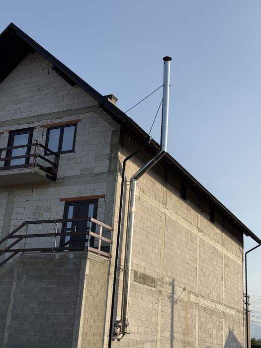 Coș horn de fum dublu izolat de inox diametru 120-250mm.
