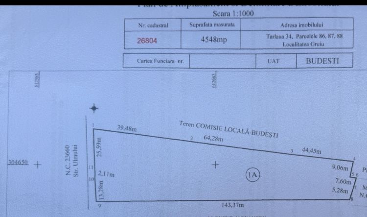 Vand teren intravilan 25 km de Buc/ Gruiu, Calarasi 2292 mp