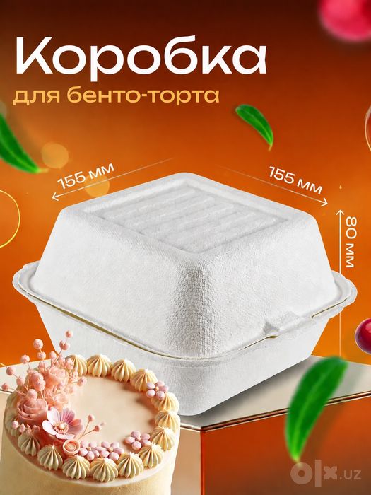 Bento tortlar uchun ekologik oziq-ovqat qutisi, shakarqamishdan tayyor