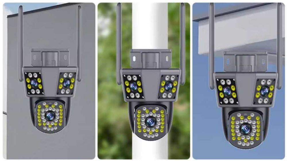Тройна камера за наблюдение, работи с WiFi, 9 MP,Ultra HD