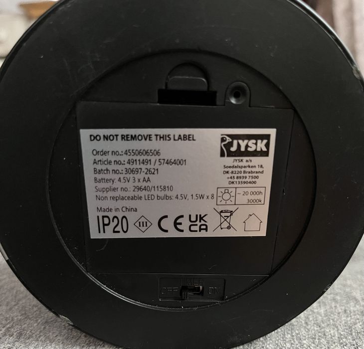 Lampa metalica pe baterii (JYSK)