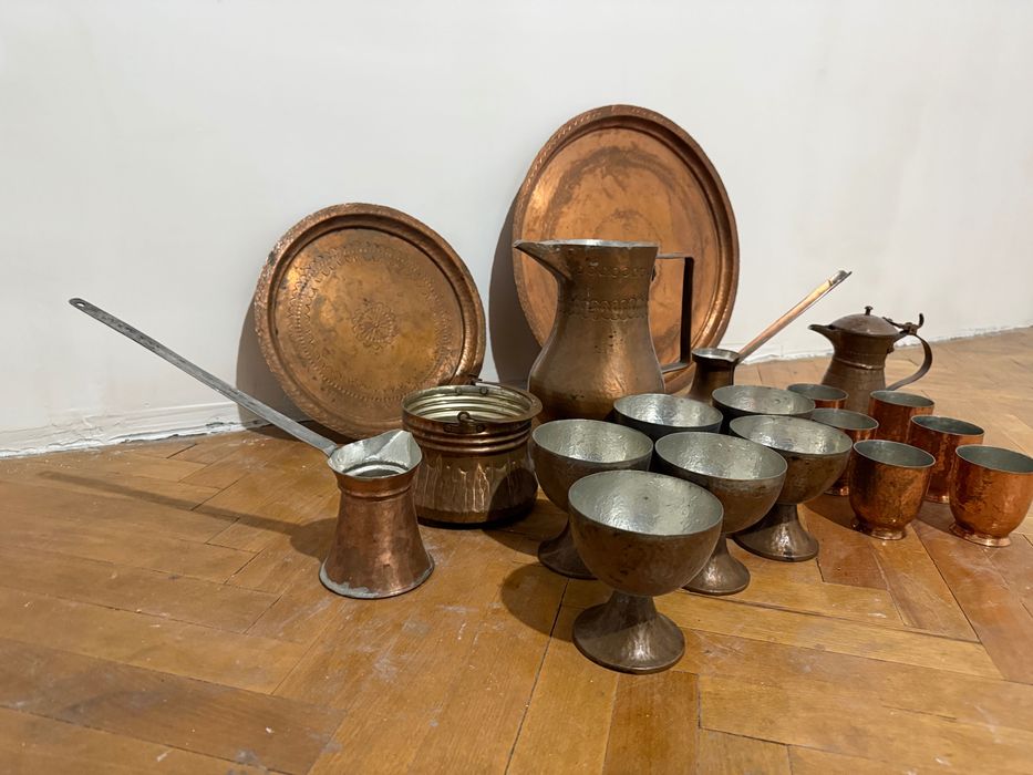 Комплект бакърени съдове