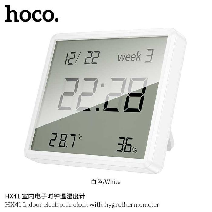Hoco HX41 Датчик температуры и влажности часы термометр и гигрометр