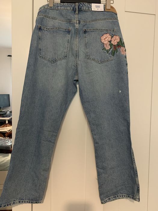 Blugi dama H&M, cropped, talie inalta, marimea 33