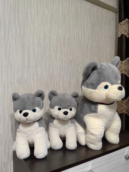 Мягкие игрушки собаки Хаски