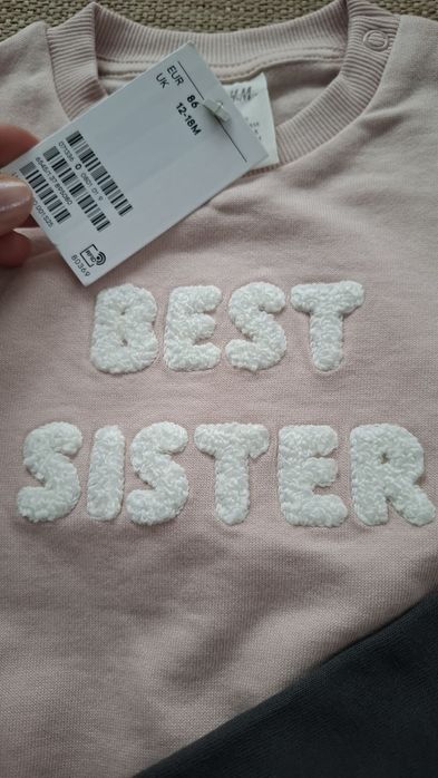 Чисто нова блуза от H&M best sister за момиче/ сестра, 86 размер