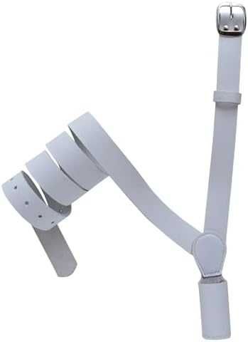 Нов Презраменен държач за знаме естествена кожа бял колан за флагщок през рамо регулируем