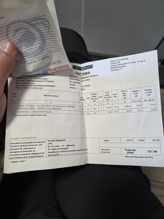 Căști JBL tuner 710BT