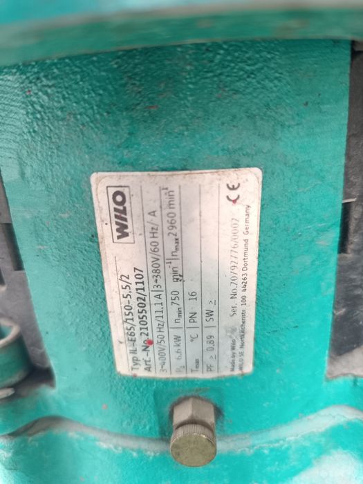 Насос WILO 5,5кв и 4 кв