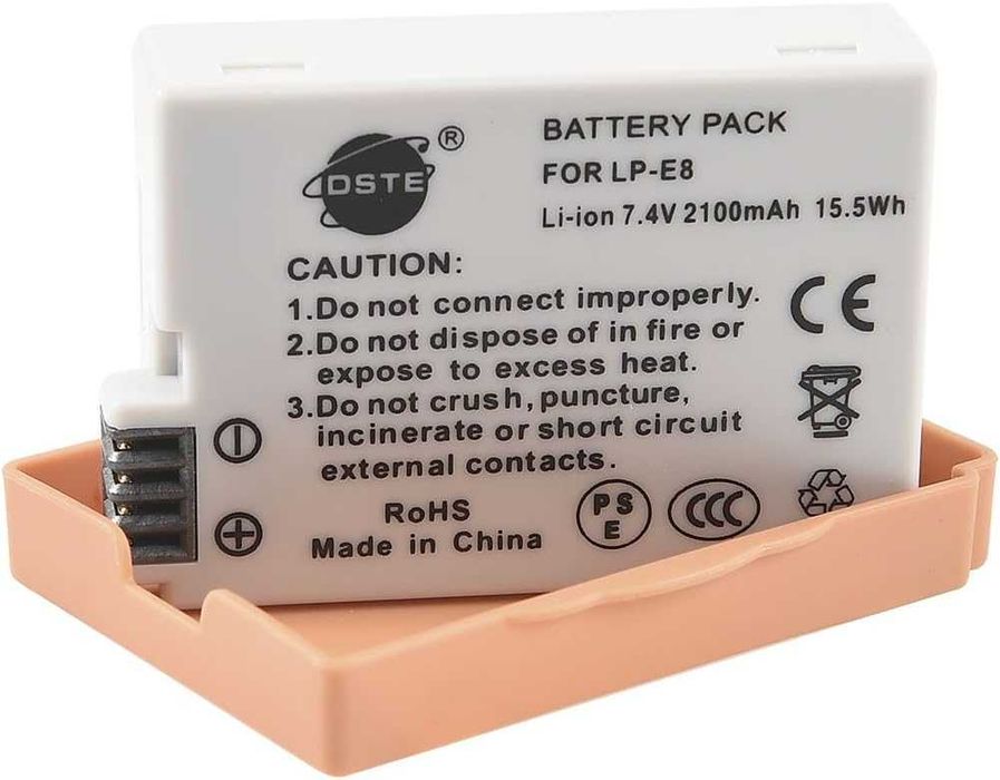 DSTE 2 бр. LP-E8 LPE8 батерия + DC99 адаптер за пътуване