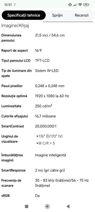 Monitor Philips 226CL2 Full HD 
Linie C
