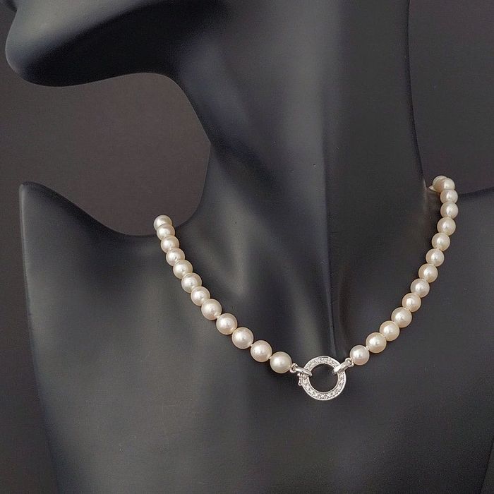 perle Akoya, marca de lux, multi-way, aur 18k, diamante, certif.