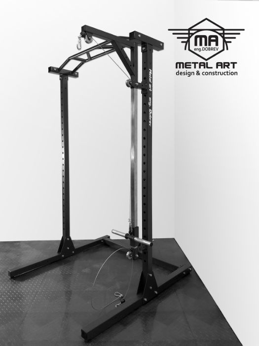 Стойка за клекове (Squat rack) с лост за набиране с различни хватове