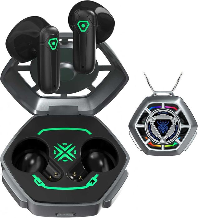 Безжични слушалки ANCwear Bluetooth 5.3 с емблема на паяк,HiFi стерео