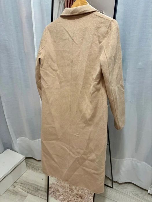 Palton bej deschis camel mix de lana lucrat manual Zara marimea S