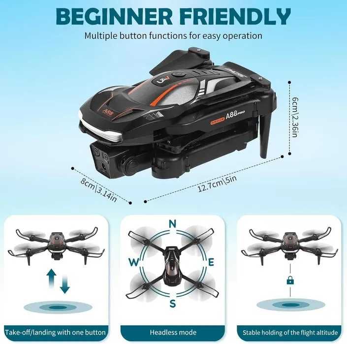 Дрон с камера WiFi сензор за деца и начинаещи с 2 батерии А88