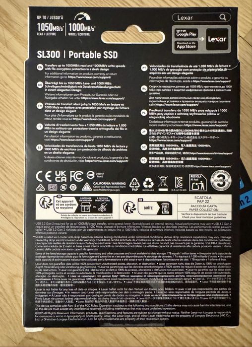 SSD Extern Lexar SL300 1TB – viteza transfer 1050MB/s – SIGILAT, NOU!!