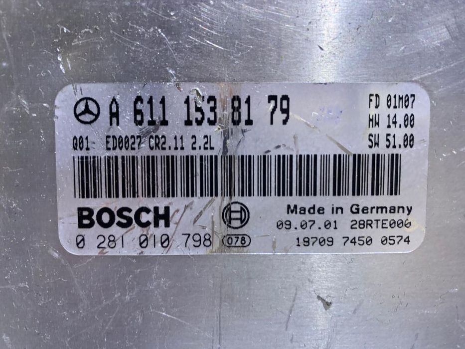 ECU / Calculator Motor Mercedes Benz Clasa C W203 C220 2.2CDI 2001 - 2007 Cod Piesa : A6111538179 / 0281010798