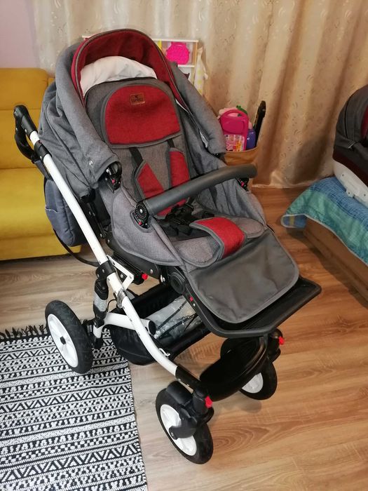 Комбинирана бебешка количка 3в1 Lorelli Mia, Red and Black