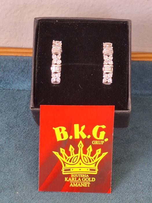 Cercei cu pietre prețioase din aur de 14K Amanet BKG