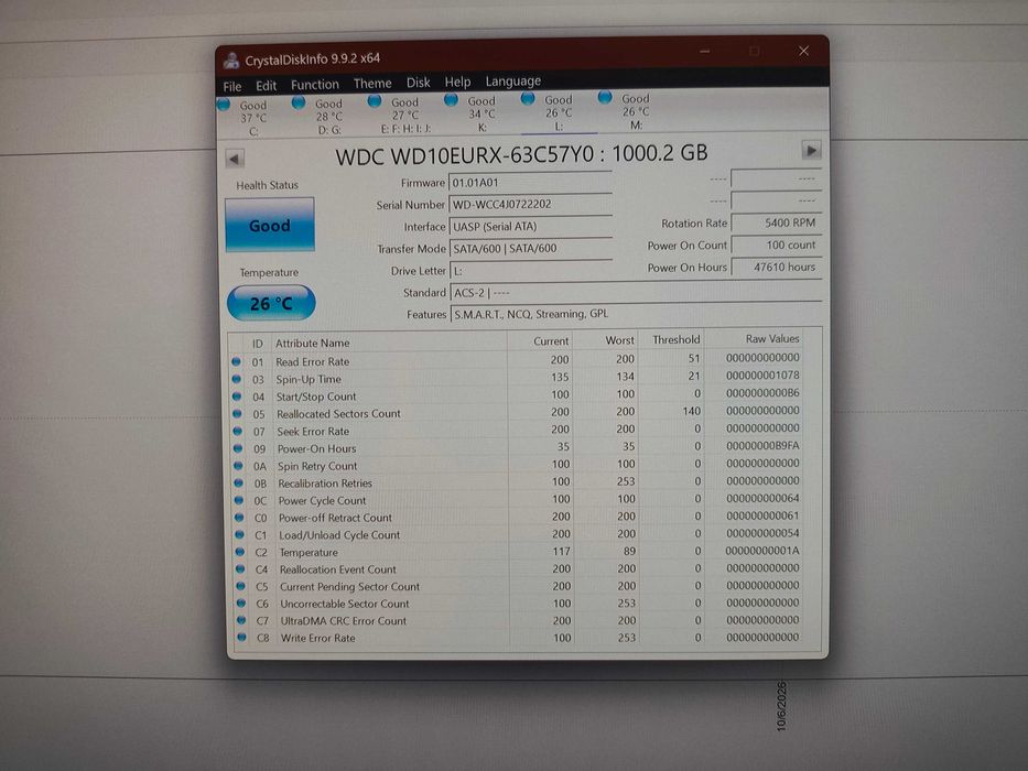 Hdd WD 1TB green funcțional