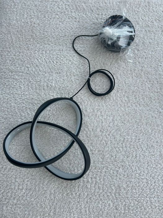 4 Lustre LED Suspendate Two Rings Black