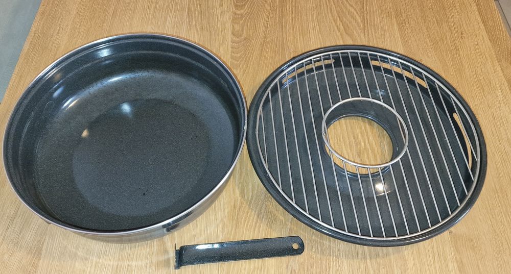 Gratar grill cu capac si maner detasabil pentru aragaz