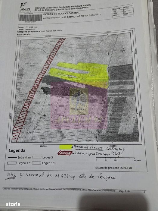 Teren 6,26 ha lângă DEx12 Pitești