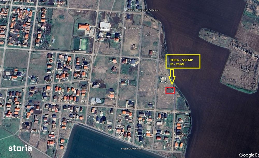 Teren intravilan 550 mp Fântânele în cartierul nou fs.20 ml