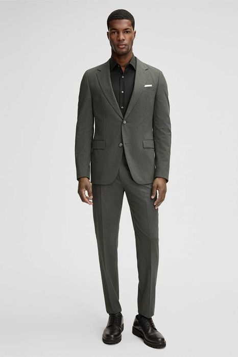 Costum slim fit 50 L premium STRELLSON lana 100% respirabila gri